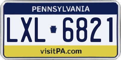 PA license plate LXL6821