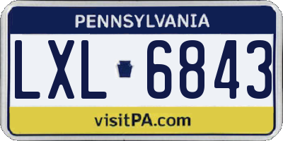 PA license plate LXL6843