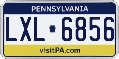 PA license plate LXL6856