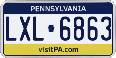 PA license plate LXL6863