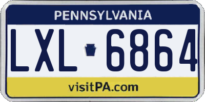 PA license plate LXL6864