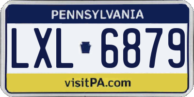 PA license plate LXL6879