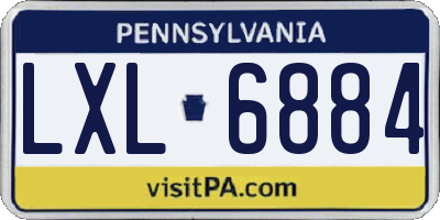 PA license plate LXL6884