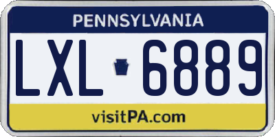 PA license plate LXL6889