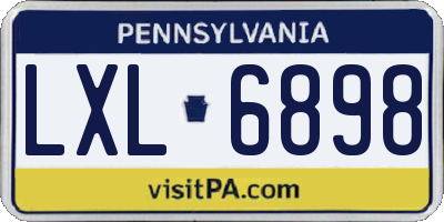 PA license plate LXL6898