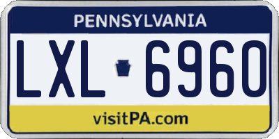 PA license plate LXL6960