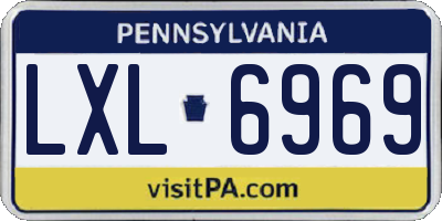 PA license plate LXL6969