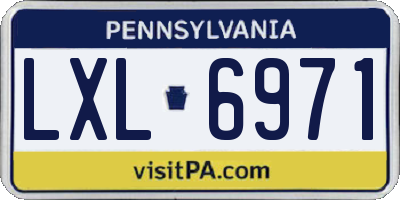 PA license plate LXL6971