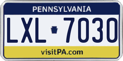 PA license plate LXL7030