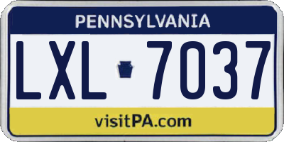 PA license plate LXL7037