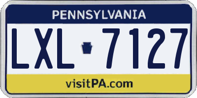 PA license plate LXL7127