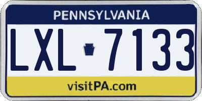 PA license plate LXL7133