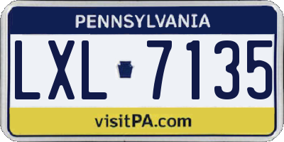 PA license plate LXL7135