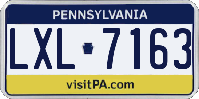 PA license plate LXL7163