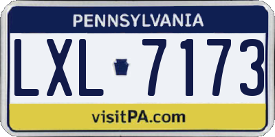 PA license plate LXL7173