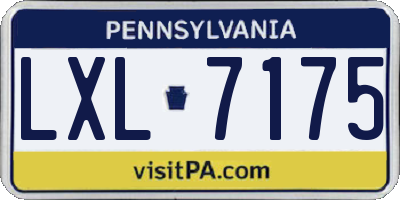 PA license plate LXL7175