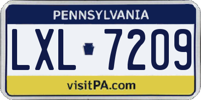 PA license plate LXL7209