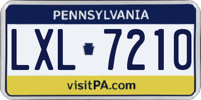 PA license plate LXL7210