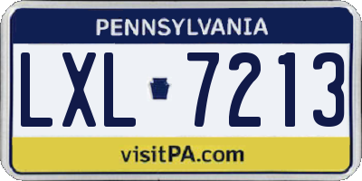 PA license plate LXL7213