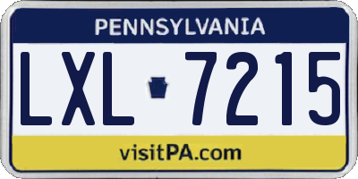 PA license plate LXL7215