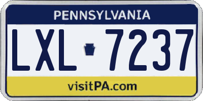 PA license plate LXL7237
