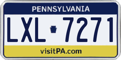 PA license plate LXL7271