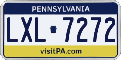PA license plate LXL7272
