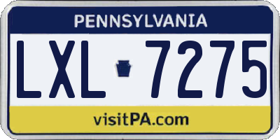 PA license plate LXL7275