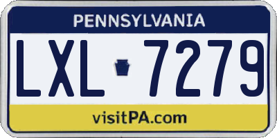 PA license plate LXL7279