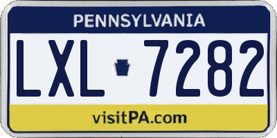 PA license plate LXL7282