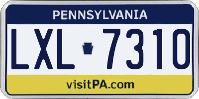 PA license plate LXL7310