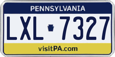PA license plate LXL7327