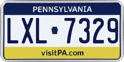 PA license plate LXL7329