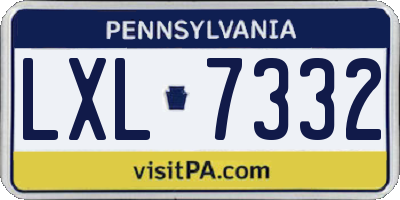 PA license plate LXL7332