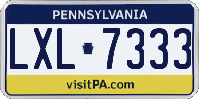 PA license plate LXL7333