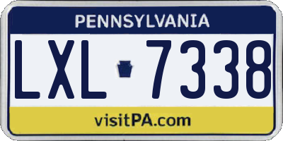 PA license plate LXL7338