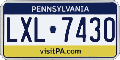 PA license plate LXL7430
