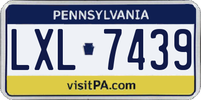 PA license plate LXL7439
