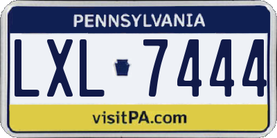 PA license plate LXL7444