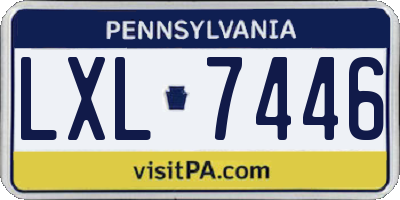 PA license plate LXL7446