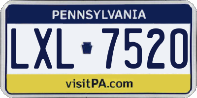 PA license plate LXL7520