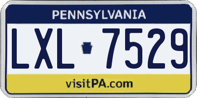 PA license plate LXL7529