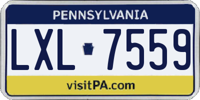 PA license plate LXL7559