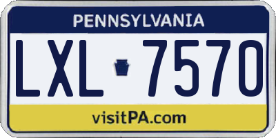 PA license plate LXL7570