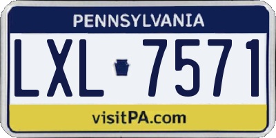 PA license plate LXL7571
