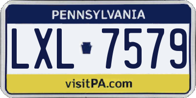 PA license plate LXL7579