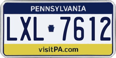 PA license plate LXL7612