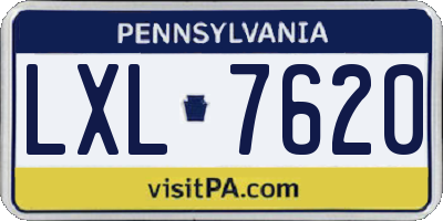 PA license plate LXL7620