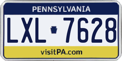PA license plate LXL7628