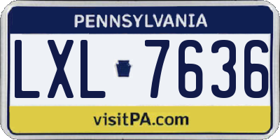PA license plate LXL7636